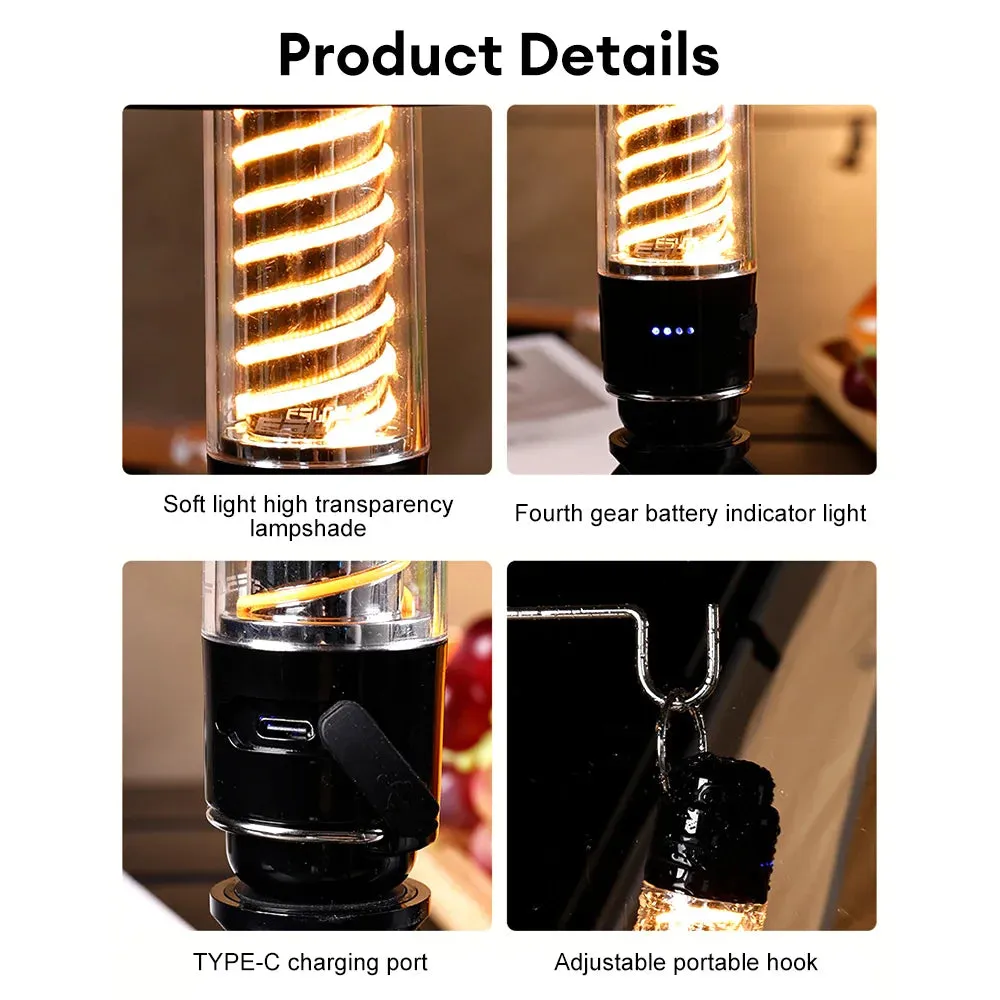 Portable Camping Flashlight USB Charging Tent Light Travel Lantern Outdoor Work Light Emergency Lamp Street Garden Hanging Light