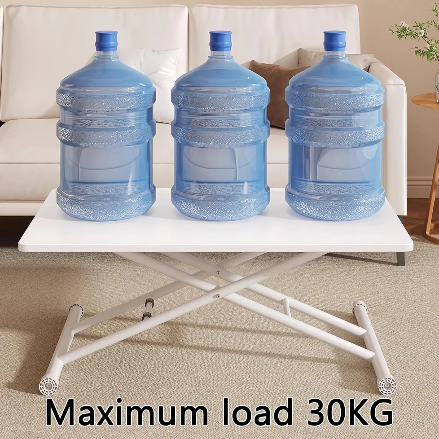 Portable Camping Side Table, Adjustable Height Folding Table, Lightweight Beach Tables, Steel Bracket Roll-up Tables for Outdoor, Picnic, BBQ, Cooking(Brown,100x60cm)