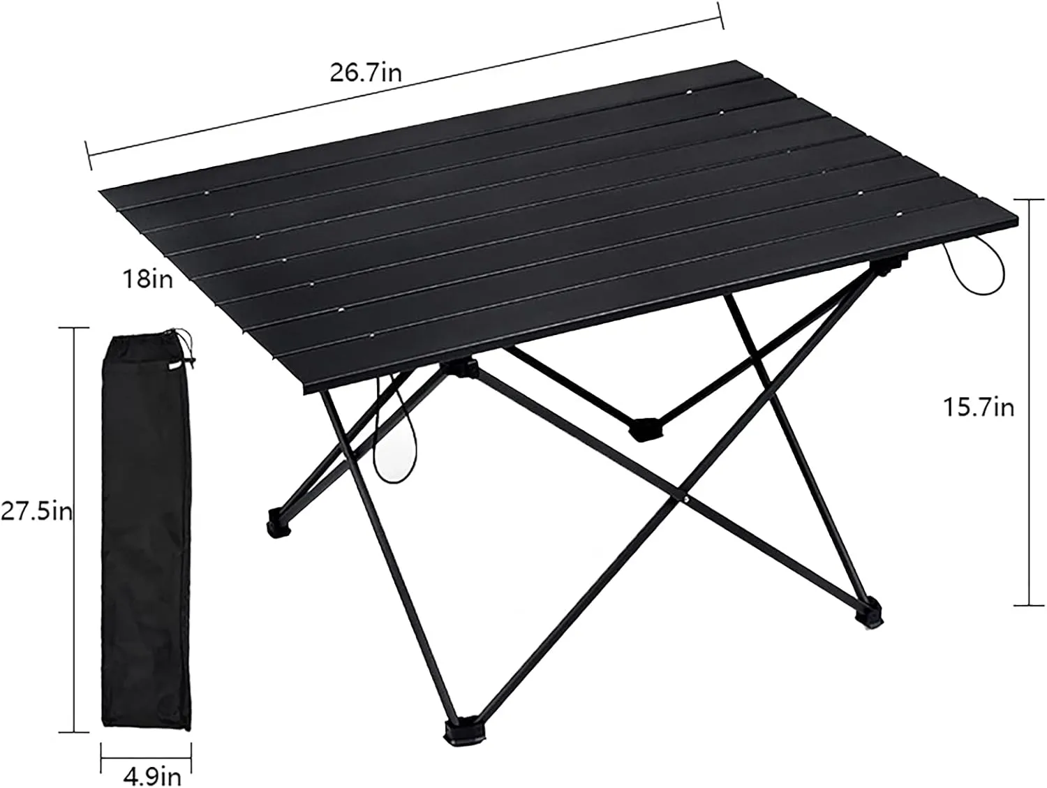 Portable Camping Table Aluminum Alloy Folding Ultra-Light Camping Table Equipped with a Carrying Bag Easy to Store Suitable for Camping Hiking Fishing Picnic Sports Travel