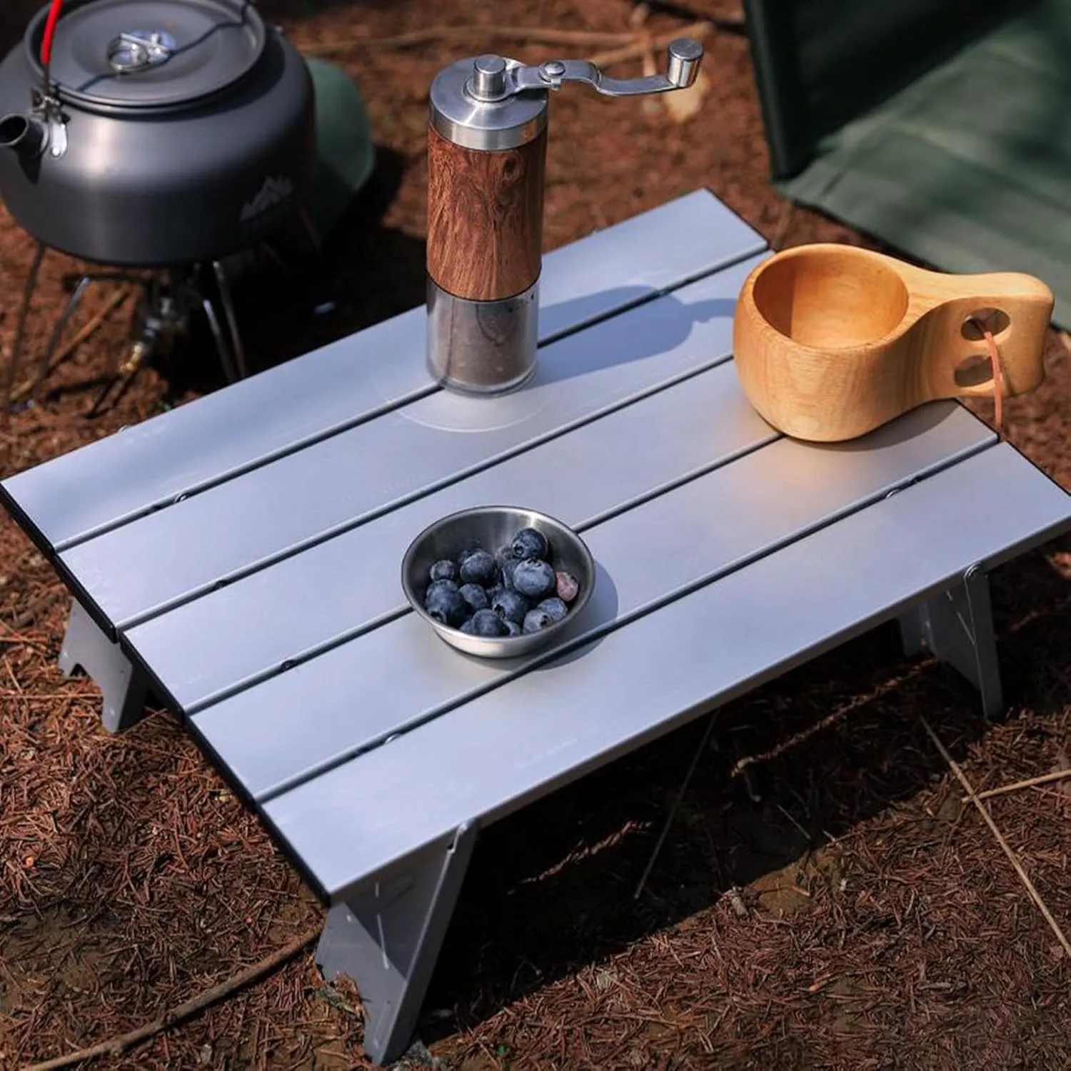 Portable Folding Table Camping Ultralight Aluminum Solid Construction Strong Load-Bearing High Stability Mini Size Collapsible