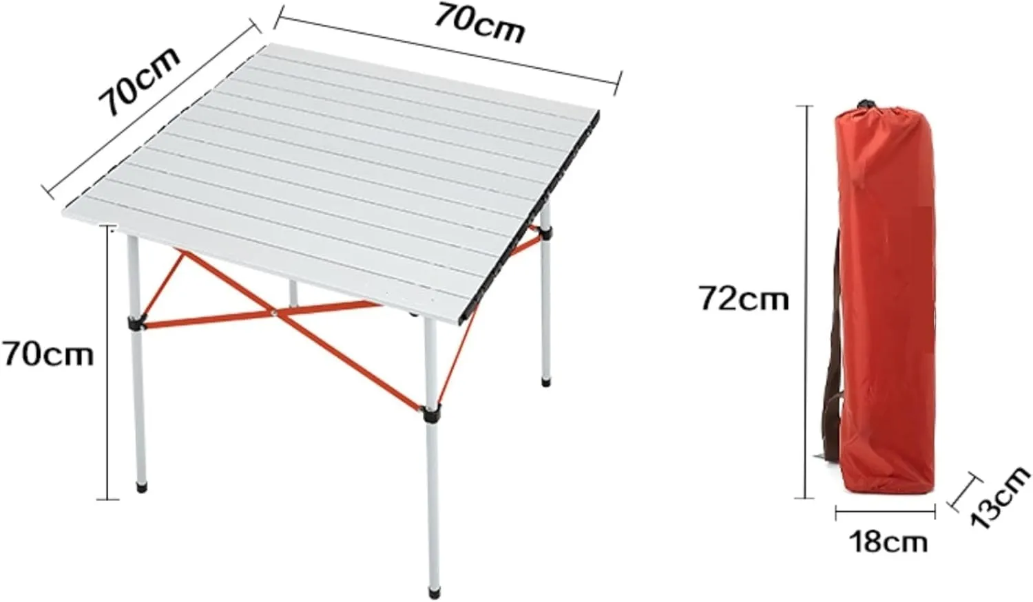 Portable Picnic Table, Folding Roll Up Camping Travel Table, Aluminum Alloy Folding Table (颜色 : Net Pocket Long Table)
