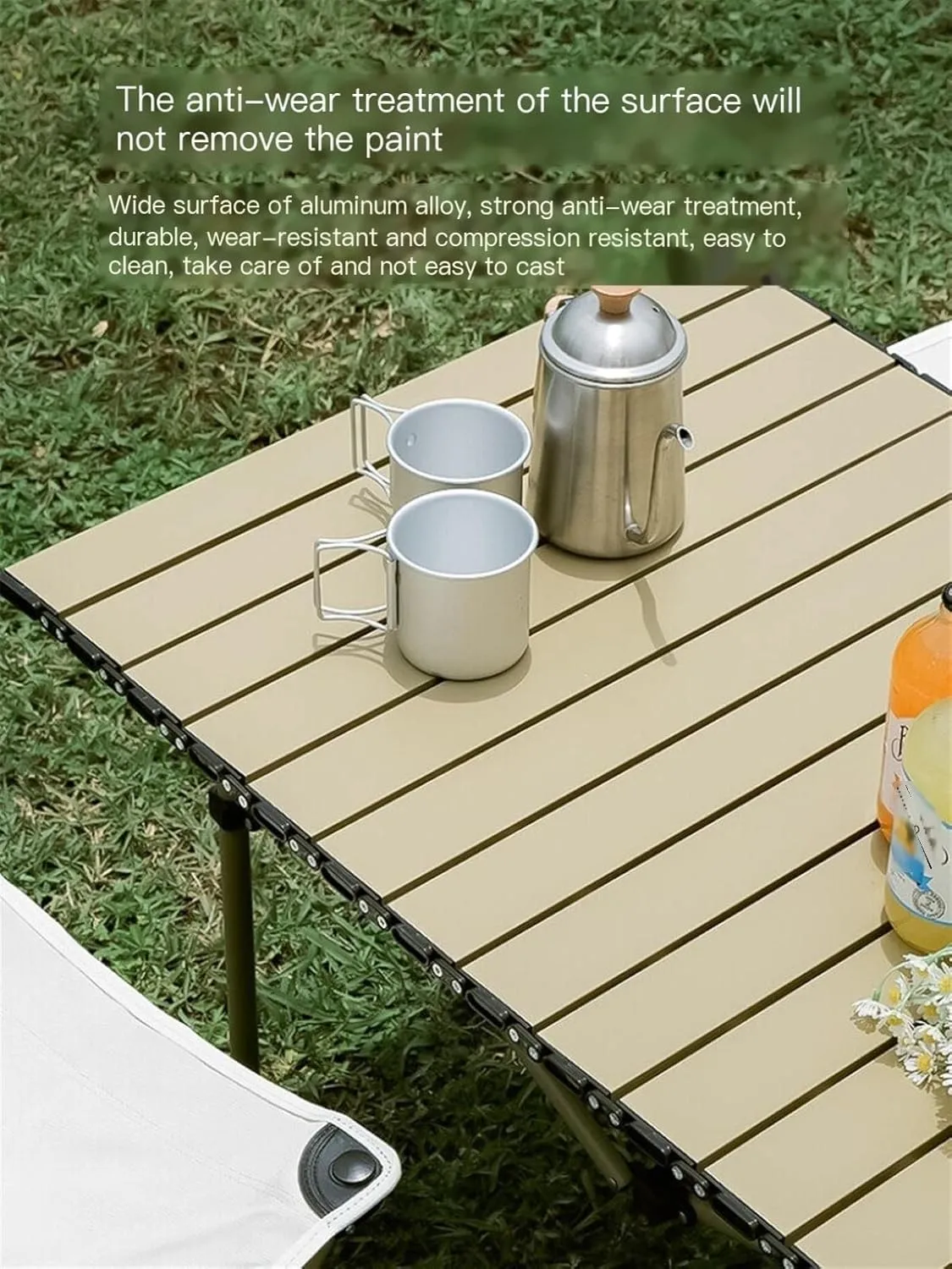 Portable Picnic Table Set Egg Roll Table, Folding Roll Up Camping Travel Table, for Camp, Trip, Garden (颜色 : Long Table 5PCS Set)