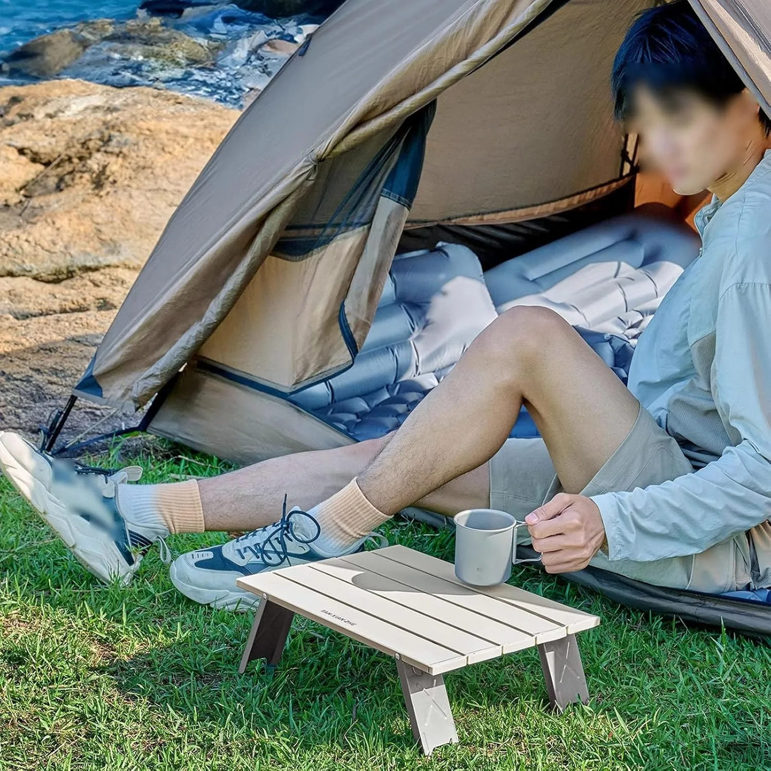 Portable Tables Folding, Camping Tables That Fold up Lightweight for Hiking, Camping, with Carrying Bag(White)