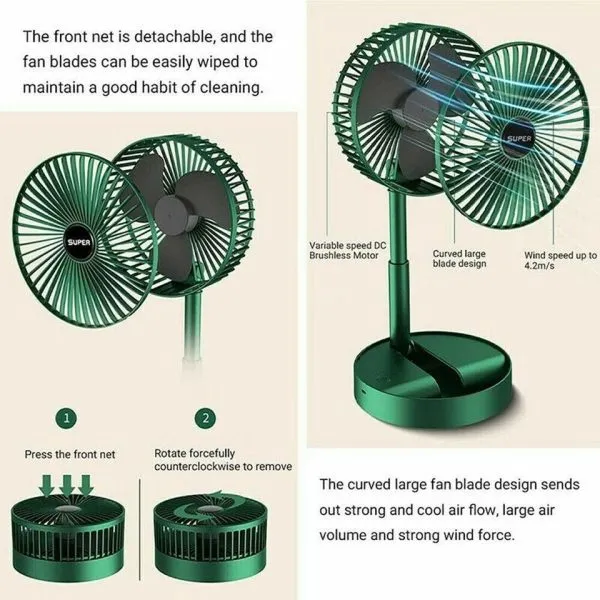 Portable Telescopic Folding Fan Table Desk Fan