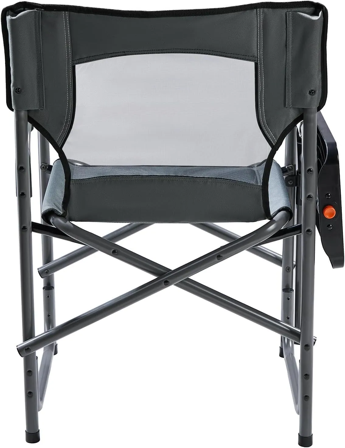 PORTAL Tablet Table Camping Directors Chair, Foldable Camp Chair with 2-Way Rotatable Side Table, Outdoor Folding Chairs for Adults, Heavy Duty Supports 300LBS for Lawn Patio Beach, Grey