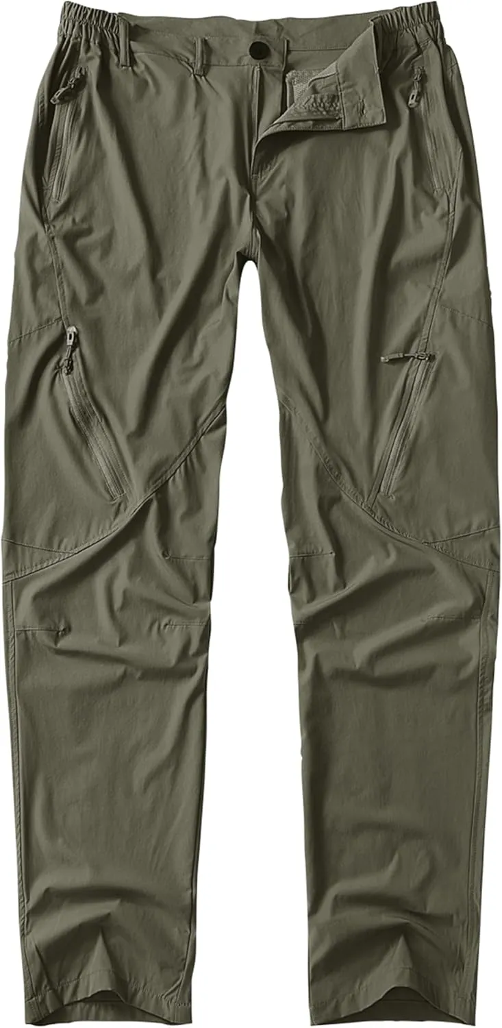 Postropaky Mens Hiking Quick Dry Lightweight Waterproof Fishing Pants Outdoor Travel Climbing Stretch Pants