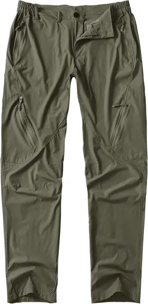 Postropaky Mens Hiking Quick Dry Lightweight Waterproof Fishing Pants Outdoor Travel Climbing Stretch Pants