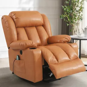 Power Lift Adjustable Recliner Chair Genuine Leather Massage Sofa for Elderly High Back Theater Seating for Living Room Home Office