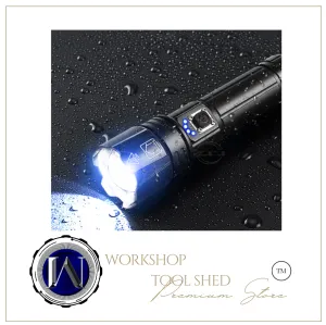 Powerful LED Flashlight 500W Recharageable