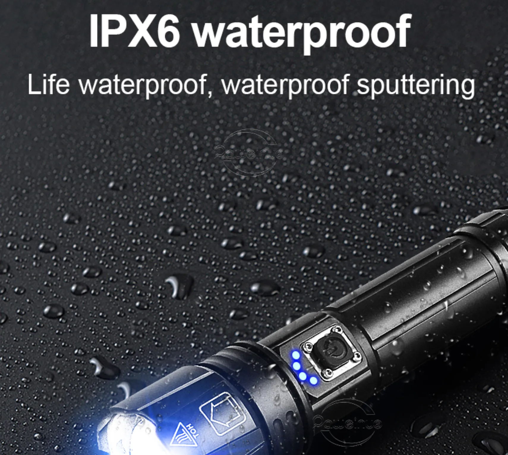 Powerful LED Flashlight 500W Recharageable