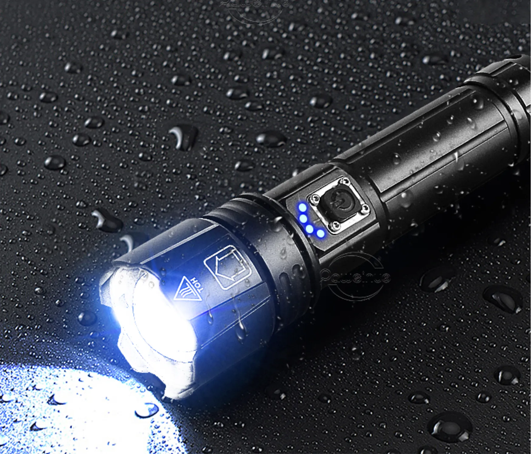 Powerful LED Flashlight 500W Recharageable