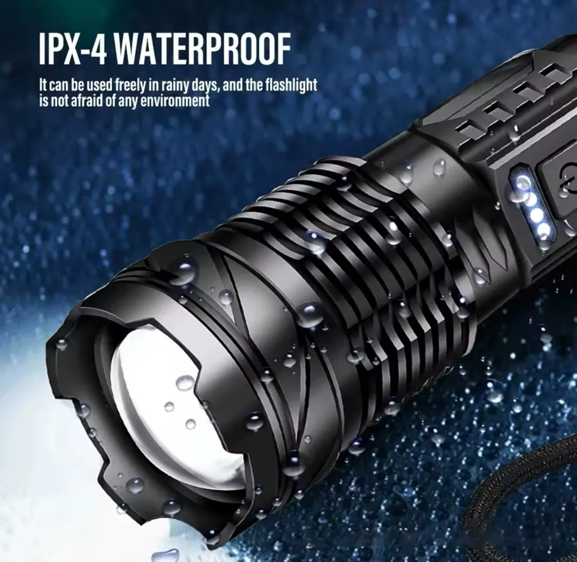 Powerful Tactical Zoom Flashlight Waterproof 18650 Torch LED Light 7 Modes