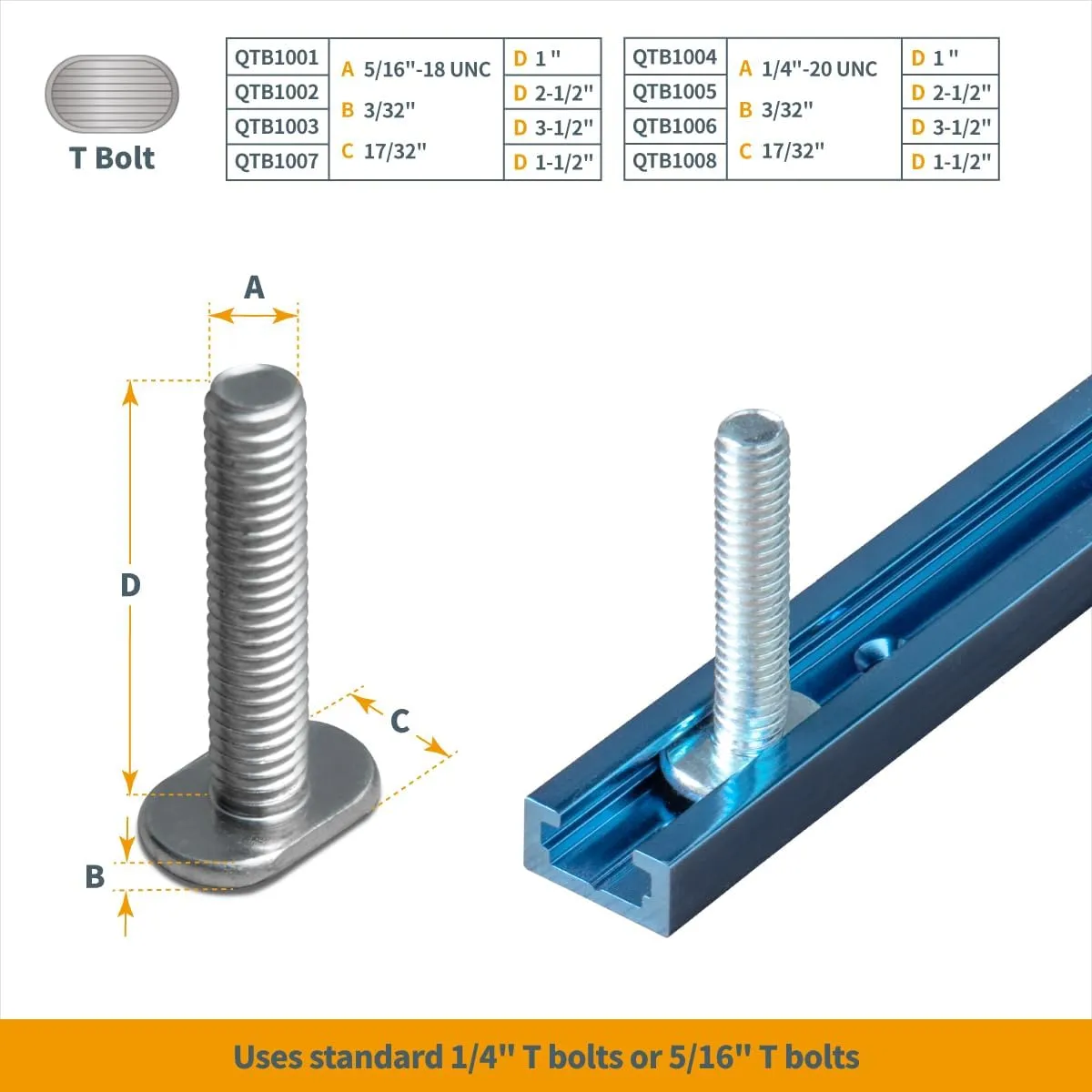 POWERTEC 71372V 36 Inch Double-Cut Profile Universal T-Track with Predrilled Mounting Holes, 4 Pack, T Track for Woodworking Jigs and Fixtures, Drill Press Table, Router Table, Workbench