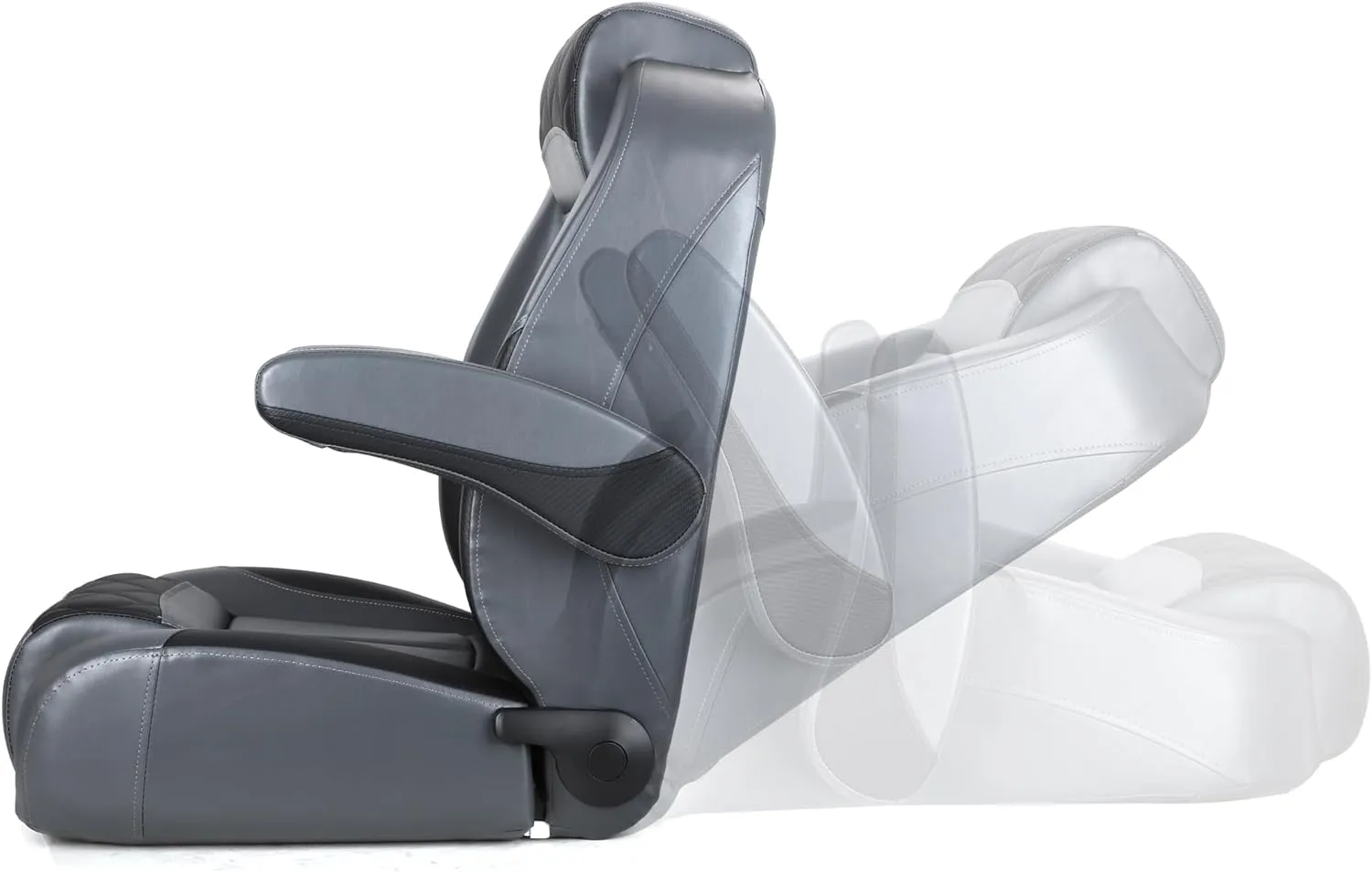 Premium Reclining Pontoon High Back & Low Back Captain's Chair Boat Bucket Seat with Removable Armrest