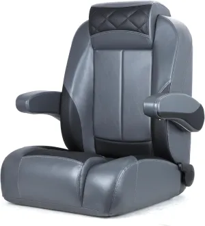Premium Reclining Pontoon High Back & Low Back Captain's Chair Boat Bucket Seat with Removable Armrest
