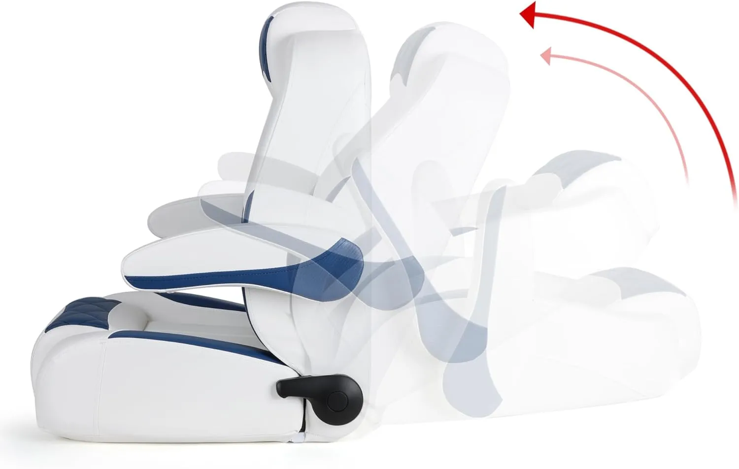 Premium Reclining Pontoon High Back & Low Back Captain's Chair Boat Bucket Seat with Removable Armrest