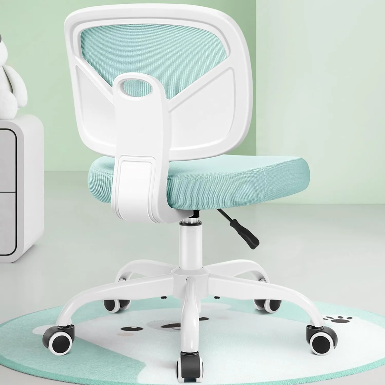 Primy Kids Desk Chair, Pink Study Chair for Boys Girls with Height Adjustable, Swivel Mesh Task Student Chairs for 4-12, Growing Teen Office Chair for Home/School/Office (Light Teal)