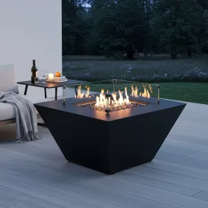 Prism Square Fire Table - Aluminum