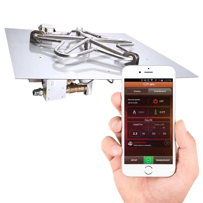 Prism Square Fire Table - Aluminum