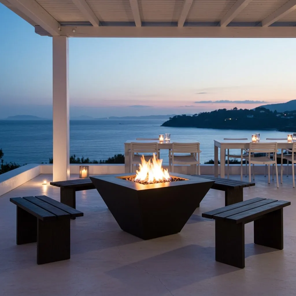 Prism Square Fire Table - Aluminum