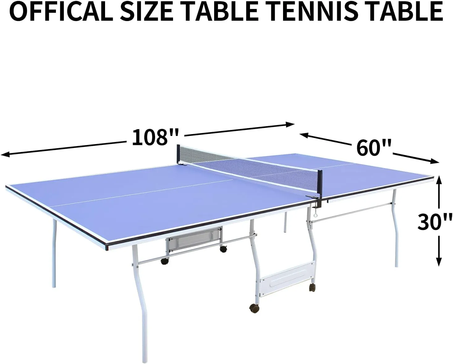 Professional Table Tennis Table, Foldable Ping Pong Game Set for Indoor, 8FT 9FT Single Player Playback Mode Ping Pong Table with Net and Post Set, 2 Paddles and 3 Balls