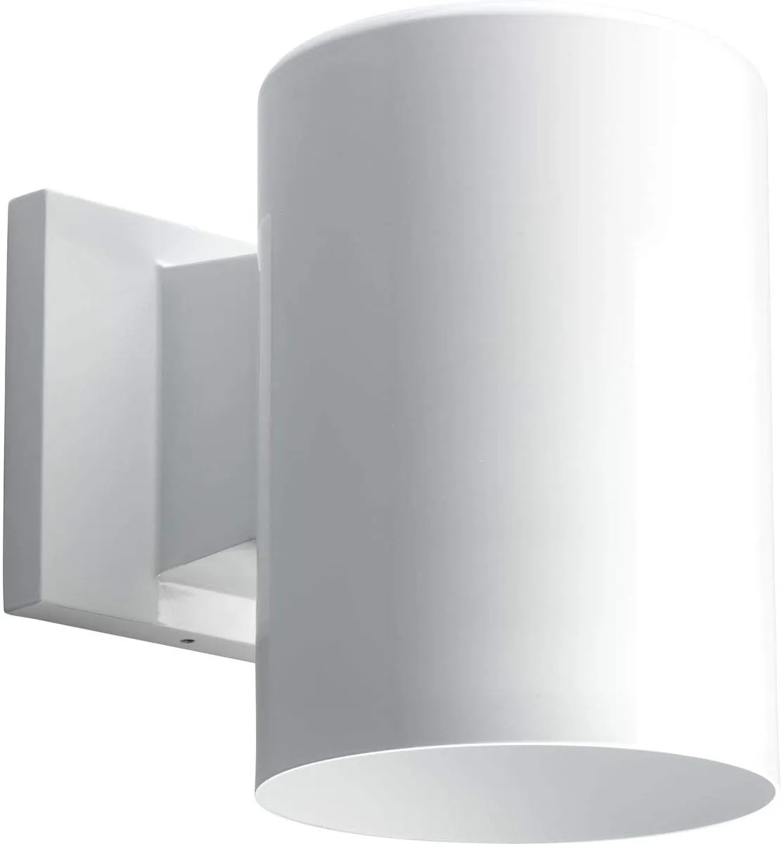 Progress Lighting P5674-30 5in Cylinder Modern Outdoor Wall Lantern Light, 7-1/4 Inch Tall, White