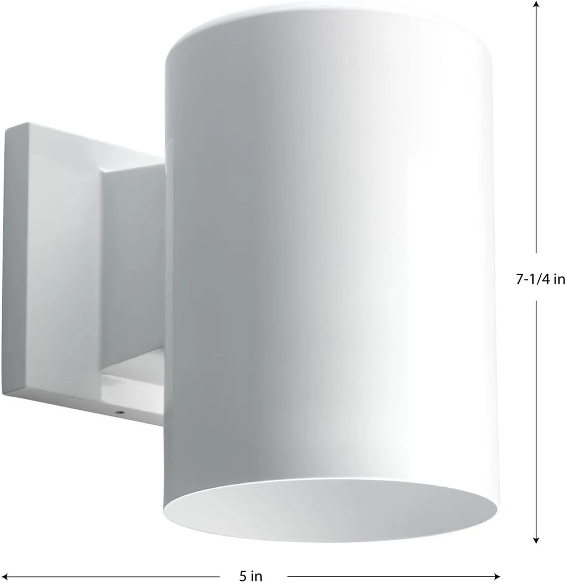 Progress Lighting P5674-30 5in Cylinder Modern Outdoor Wall Lantern Light, 7-1/4 Inch Tall, White
