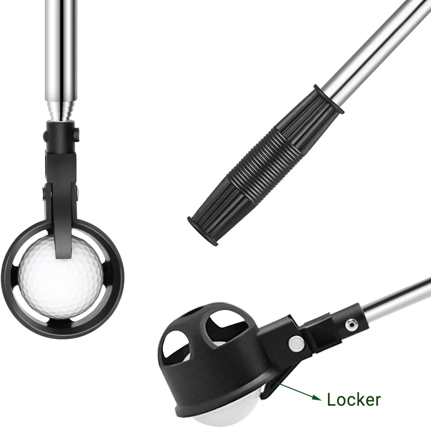 prowithlin Golf Ball Retriever, Stainless Telescopic Extendable Golf Balls Retrievers for Water w/Golf Ball Pick Up Retriever Grabber Claw Sucker Tool, Golf Gift for Men