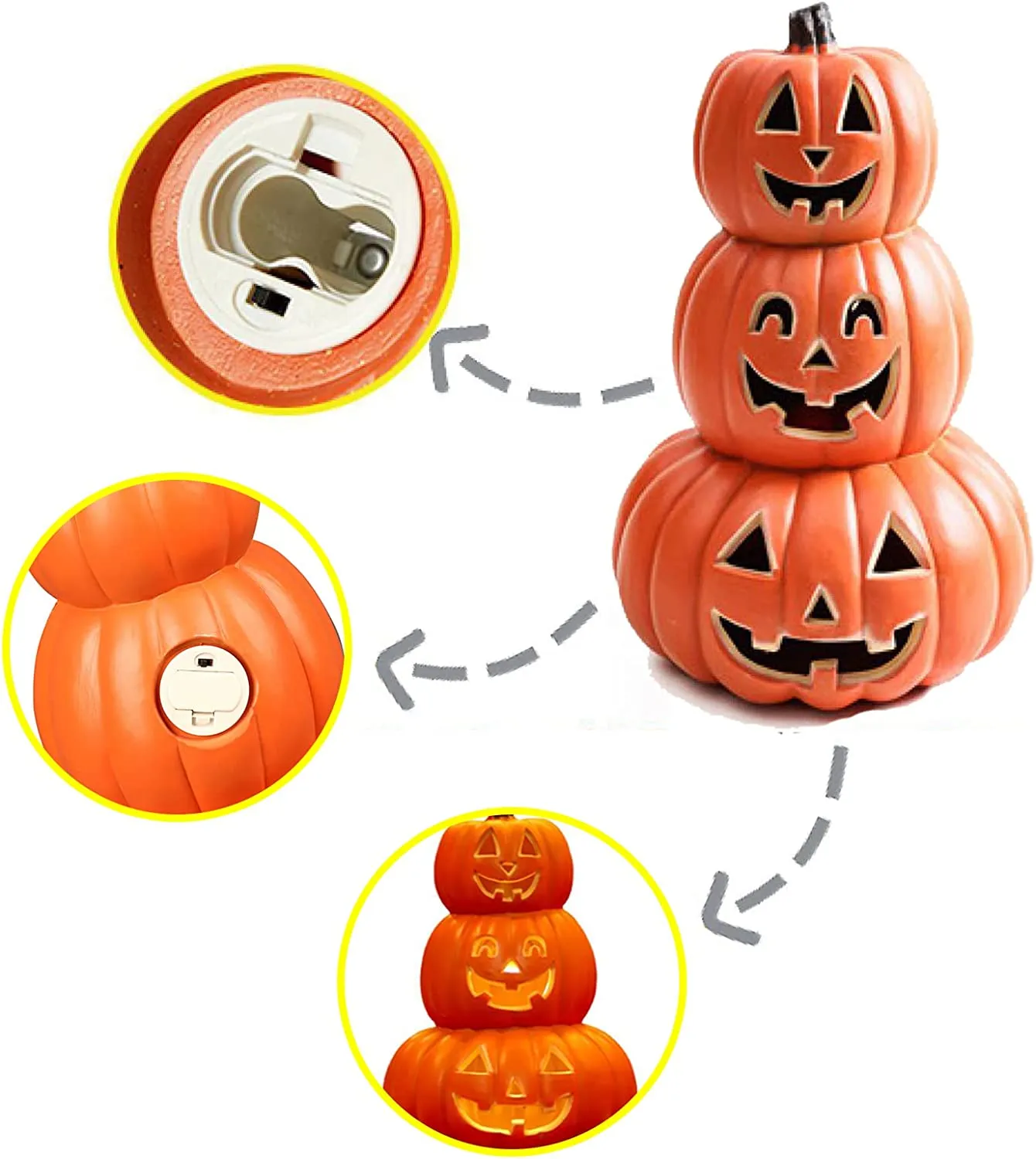 Pumpkin All-weather Lantern Decoration Triple Highly-rated Halloween