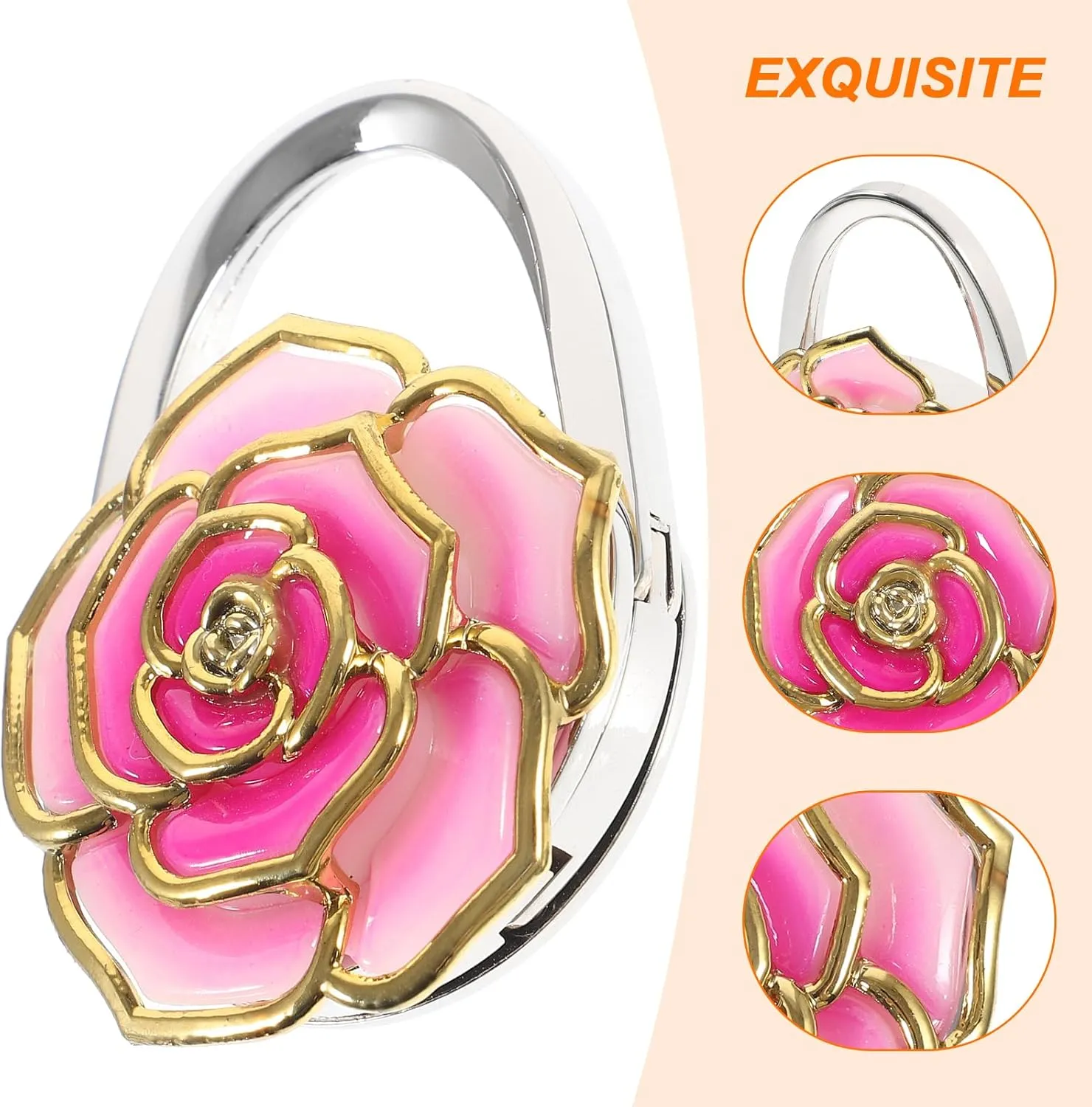 Purse Hanger for Table,Portable Bag Hook for Desk,Tables Purse Holder,Foldable Magnet Handbag Hook for Table Handbag Storage