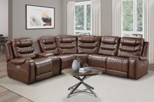 Putnam Brown 6-Piece Modular Power Reclining Sectional