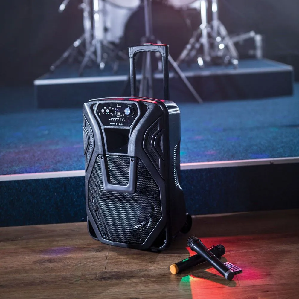 qtx Busker-15 PA   2 x VHF mics   USB/SD/FM/BT