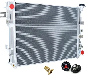 Radiator for 2009 2010 Dodge Ram 1500 2500 Pickup Truck & 2011-2018 Ram 1500 2500 3500 3.0L 3.6L V6 4.7L 5.7L 6.4L V8 Gas, 4 Row Full Performance Aluminium Radiator