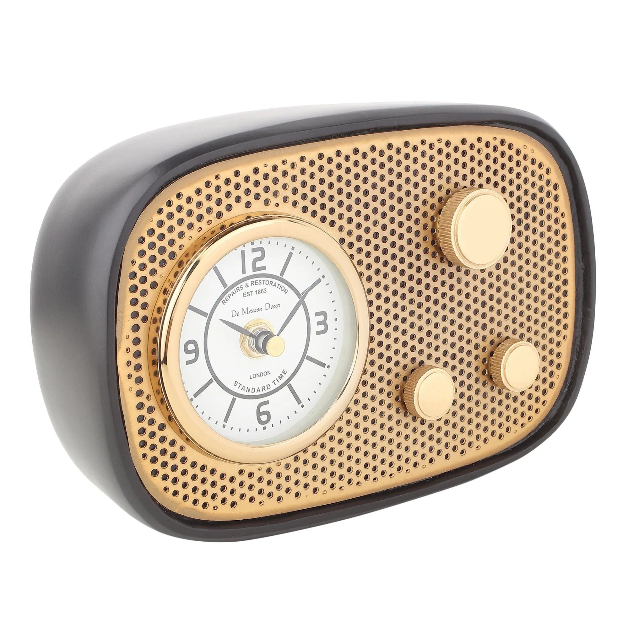 Radio Wave Table Clock in Black Frame