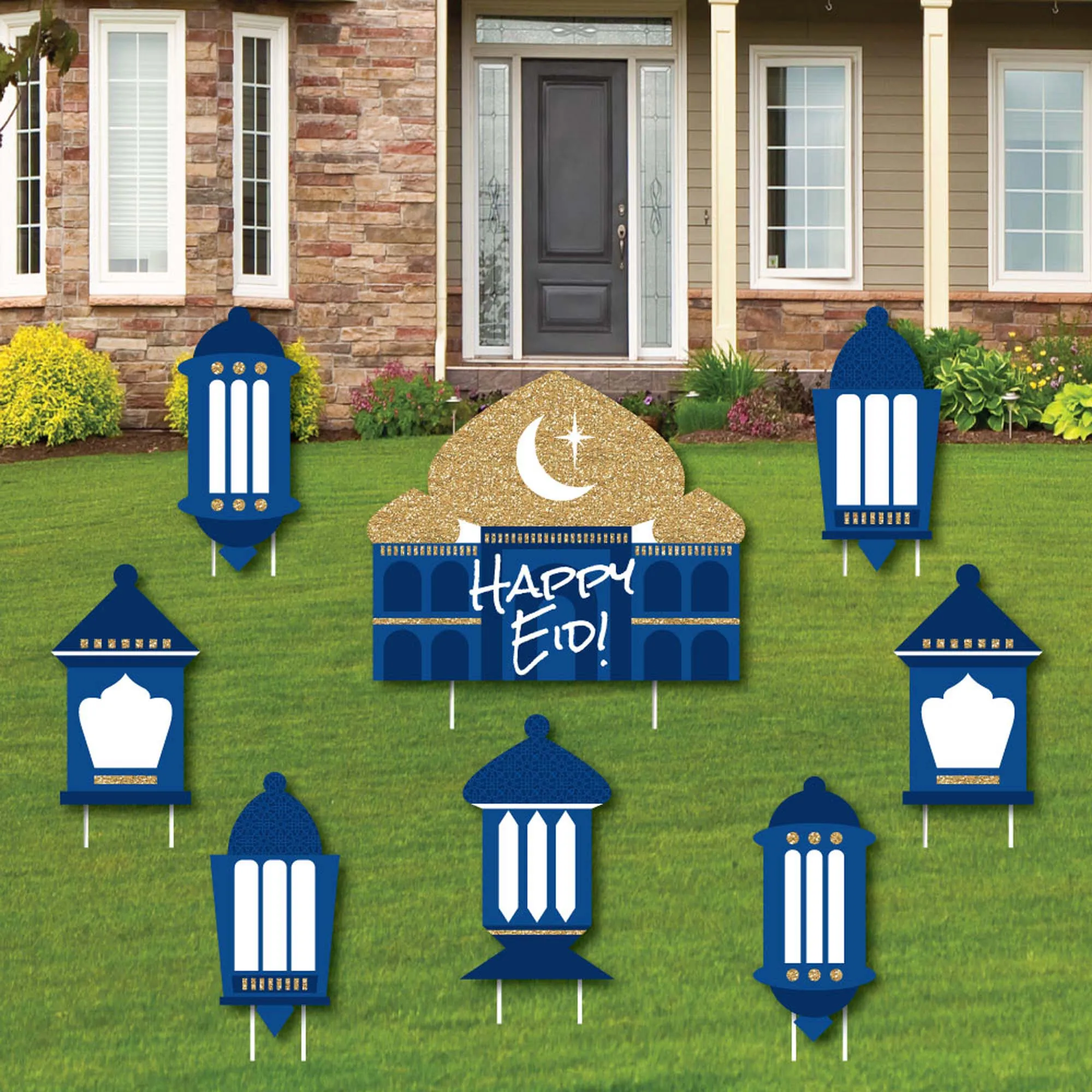 Ramadan - Yard Sign & Outdoor Lawn Decorations - Eid Mubarak Yard Signs - Set of 8
