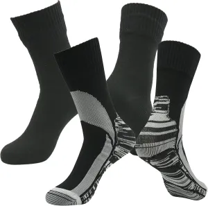 RANDY SUN Waterproof Socks, Men's Breathable Cushioned Quarter Trekking Trail Running Socks Size Black Grey Black S