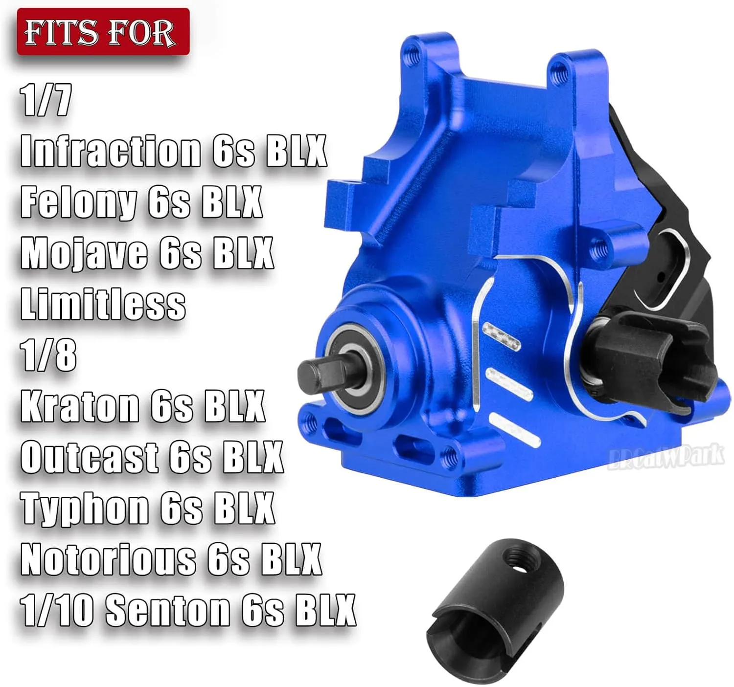 RC Aluminum Gearbox Case & 42T Differential w/15T Main Gear Upgrades Part for 1/8 Kraton/Outcast/Typhon/Notorious 6s BLX 1/7 Infraction/Felony/Mojave 6s BLX Limitless,Navy Blue