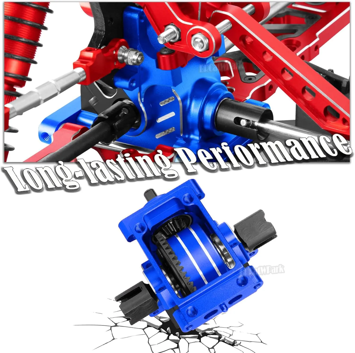 RC Aluminum Gearbox Case & 42T Differential w/15T Main Gear Upgrades Part for 1/8 Kraton/Outcast/Typhon/Notorious 6s BLX 1/7 Infraction/Felony/Mojave 6s BLX Limitless,Navy Blue