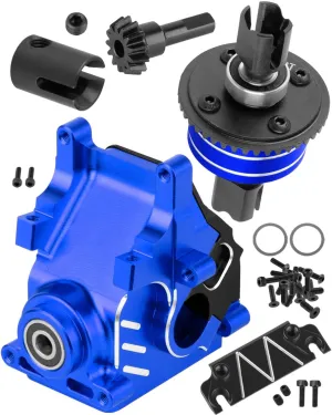 RC Aluminum Gearbox Case & 42T Differential w/15T Main Gear Upgrades Part for 1/8 Kraton/Outcast/Typhon/Notorious 6s BLX 1/7 Infraction/Felony/Mojave 6s BLX Limitless,Navy Blue