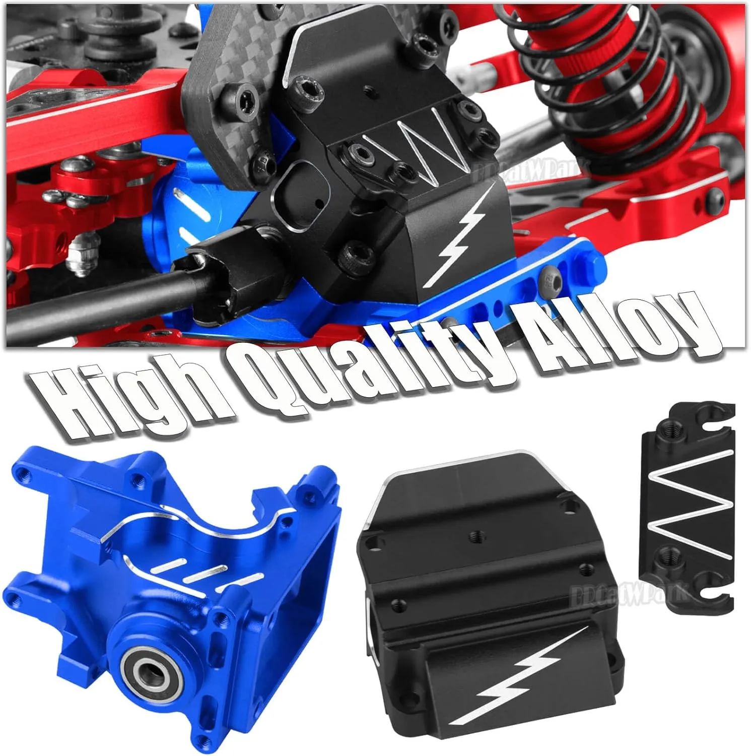 RC Aluminum Gearbox Case & 42T Differential w/15T Main Gear Upgrades Part for 1/8 Kraton/Outcast/Typhon/Notorious 6s BLX 1/7 Infraction/Felony/Mojave 6s BLX Limitless,Navy Blue