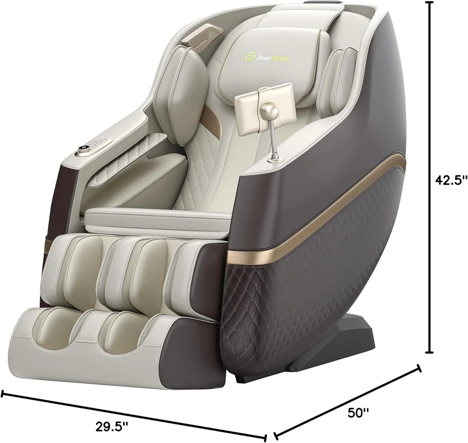 Real Relax Massage Chair, Shiatsu Massage Recliner Chair with Heat Body Scan Bluetooth Foot Roller, F7
