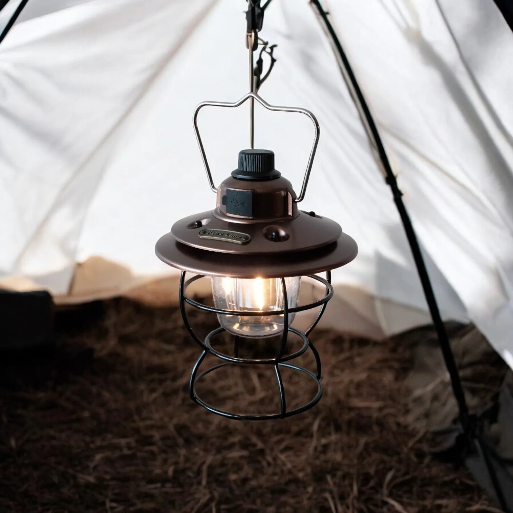 Rechargeable Camping Lamp – Portable LED, Vintage Style