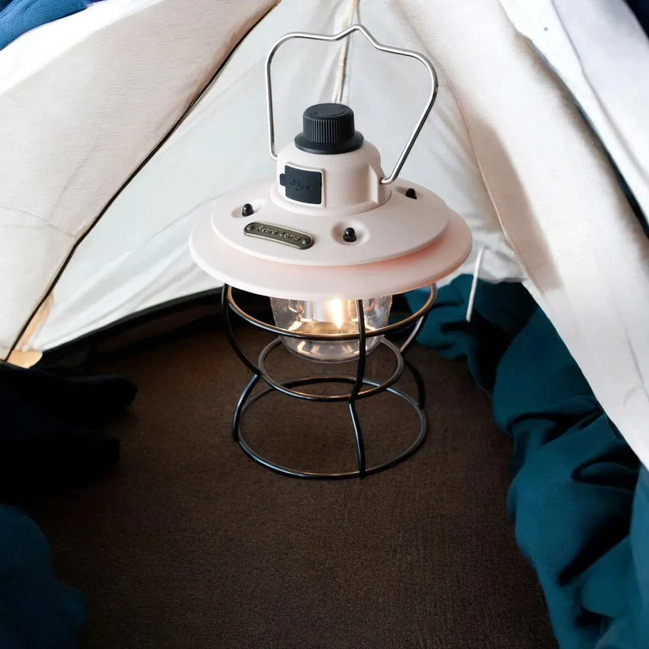 Rechargeable Camping Lamp – Portable LED, Vintage Style