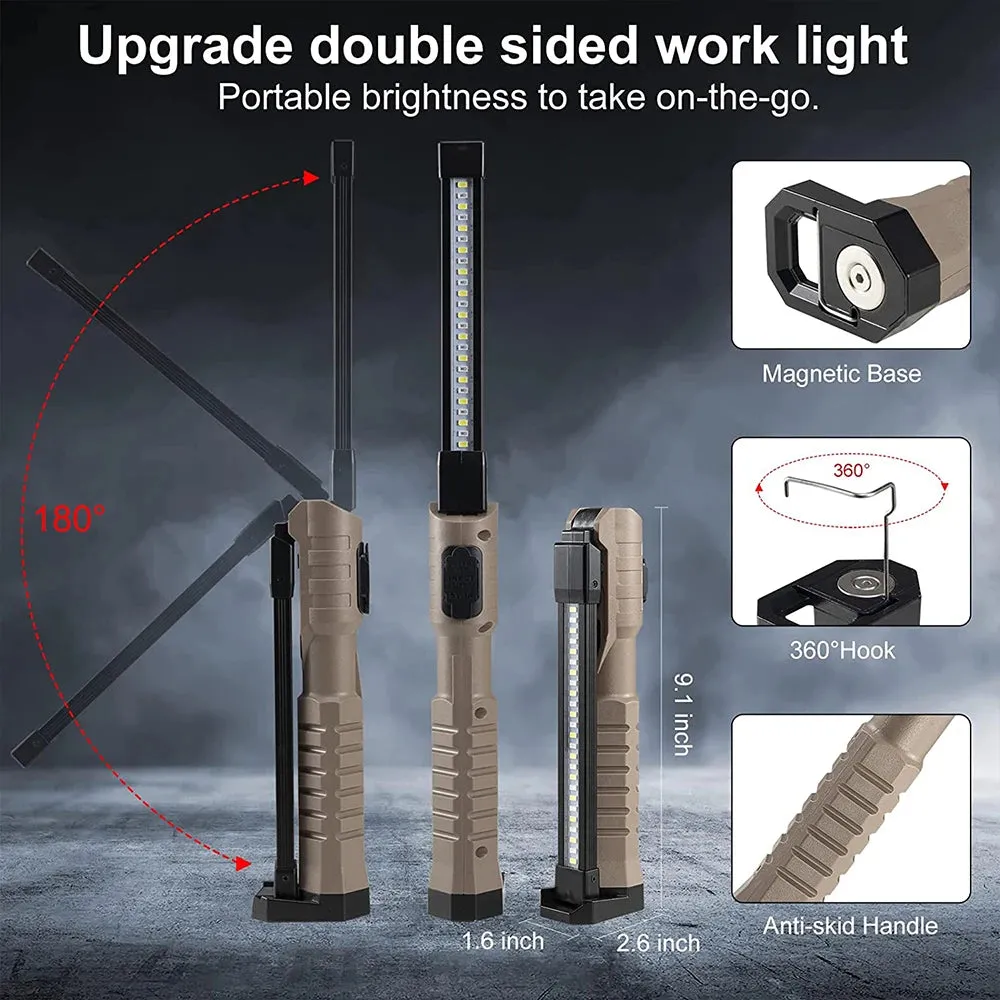 Rechargeable LED Work Light 1000 Lumen COB Lantern with Power Indicator for Outdoor Car Repair
