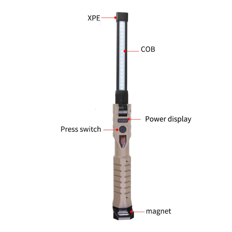 Rechargeable LED Work Light 1000 Lumen COB Lantern with Power Indicator for Outdoor Car Repair