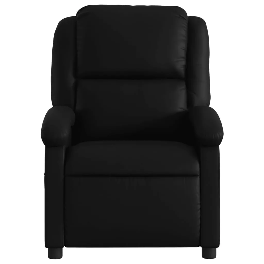 Recliner Chair Black Faux Leather