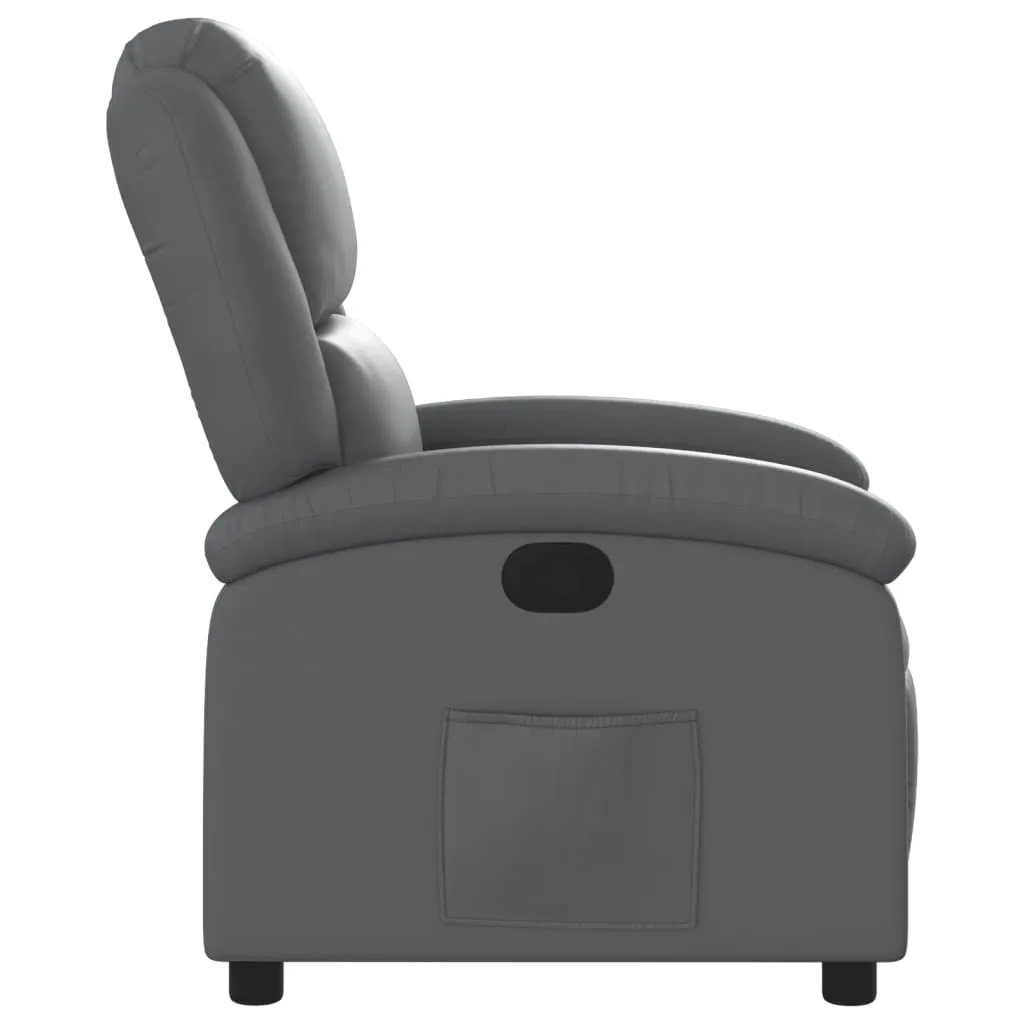 Recliner Chair Gray Faux Leather