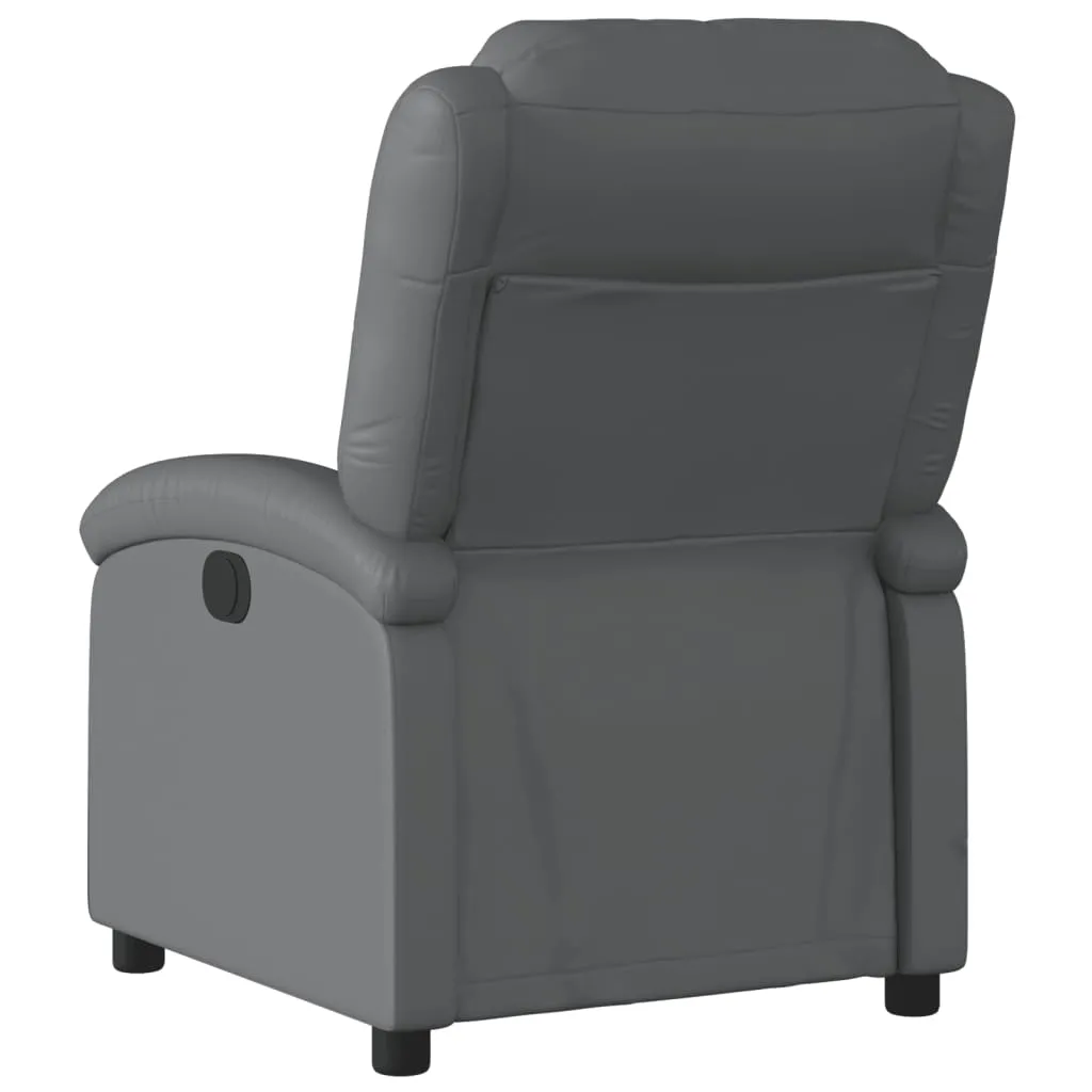 Recliner Chair Gray Faux Leather