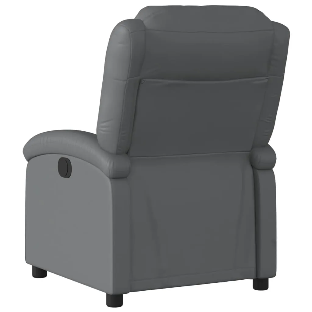 Recliner Chair Gray Faux Leather