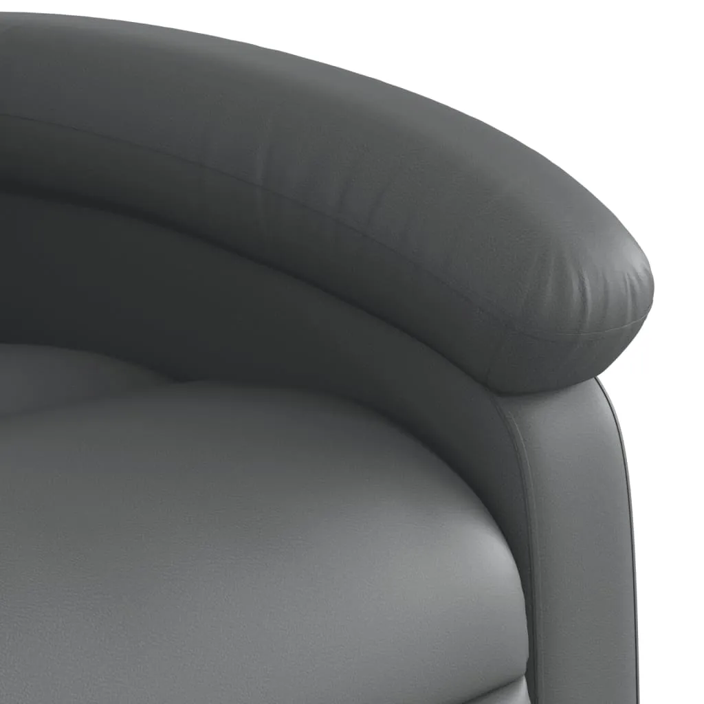 Recliner Chair Gray Faux Leather